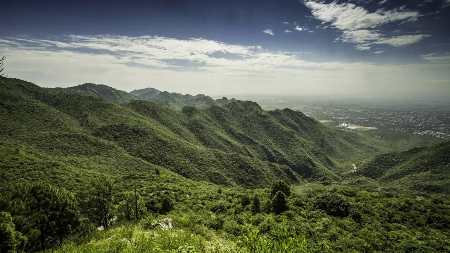 Scenic view of Margalla Hills offering natural beauty near Goldcrest Views Islamabad