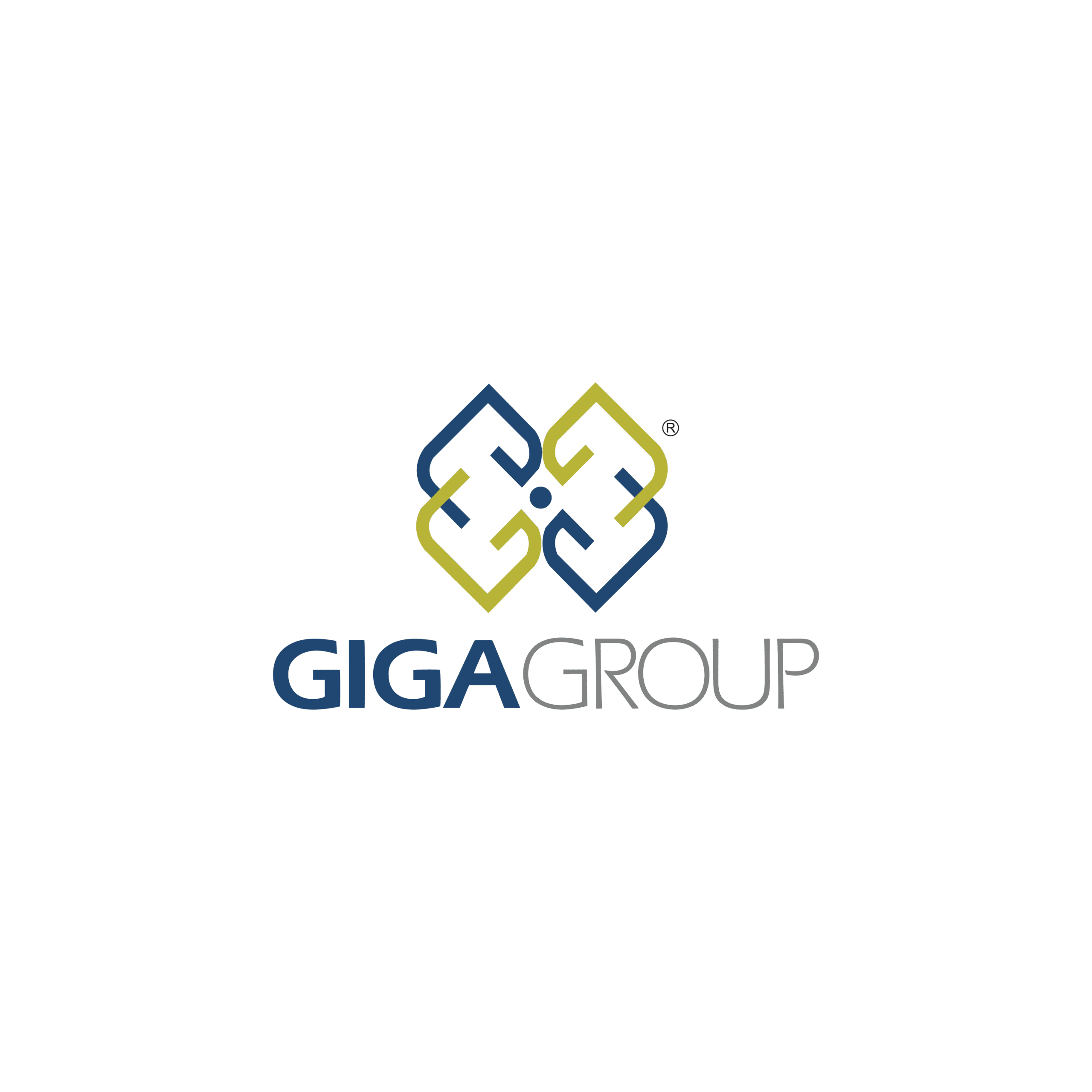 Giga Group logo interlinked geometric icon in blue and gold, representing the parent real estate development group.